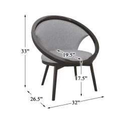 Clair Gray Mid-Century Fabric Upholstery Solid Wood Frame Accent Chair by EVERGLADE HOME -EVERGLADE HOME Shop gray everglade home accent chairs lx 1033f1s 44 1000