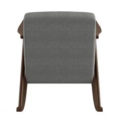 Bracco Gray Mid-Century Fabric Upholstery Solid Wood Rocking Chair by EVERGLADE HOME -EVERGLADE HOME Shop gray everglade home accent chairs lx 1034gy 1 4f 1000