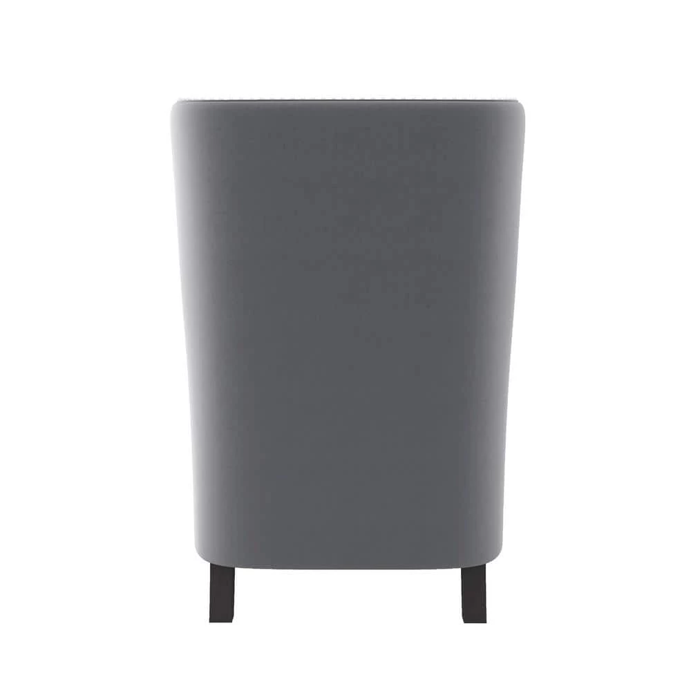 Narcine Gray Velvet Wingback Chair with Lumbar Pillow by EVERGLADE HOME 5 Narcine Gray Velvet Wingback Chair with Lumbar Pillow by EVERGLADE HOME - Image 5