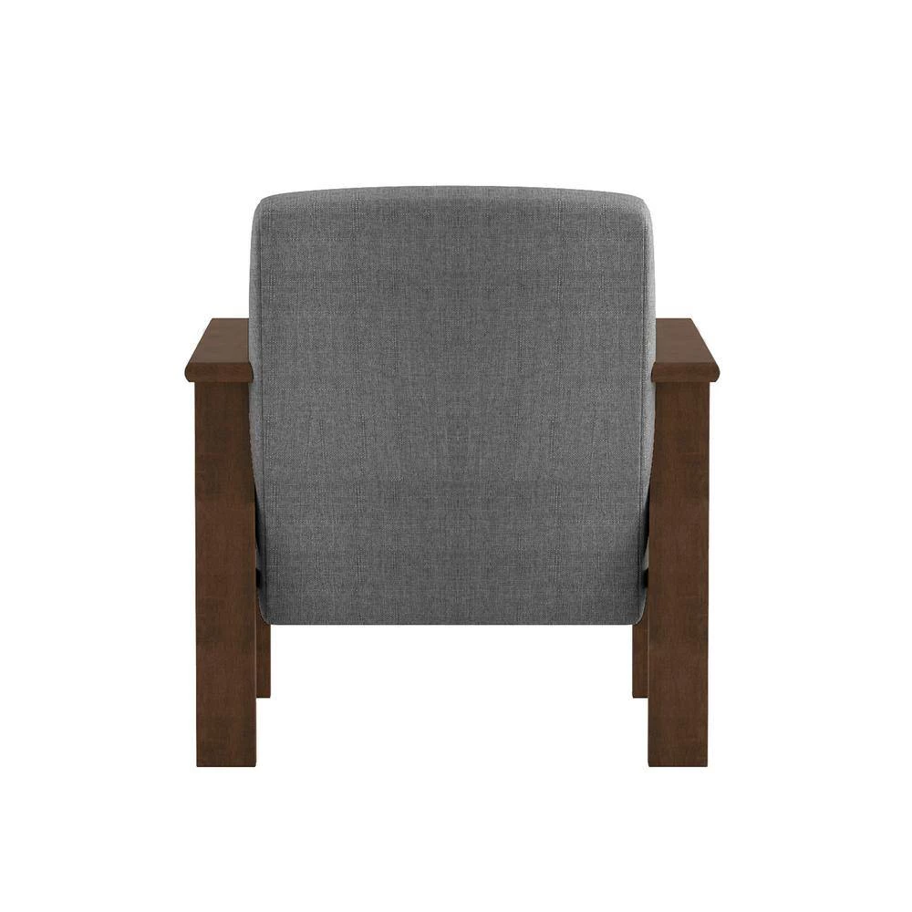 Amerllia Gray Fabric Upholstery Solid Wood Accent Chair by EVERGLADE HOME 4 Amerllia Gray Fabric Upholstery Solid Wood Accent Chair by EVERGLADE HOME - Image 4