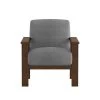 Amerllia Gray Fabric Upholstery Solid Wood Accent Chair by EVERGLADE HOME