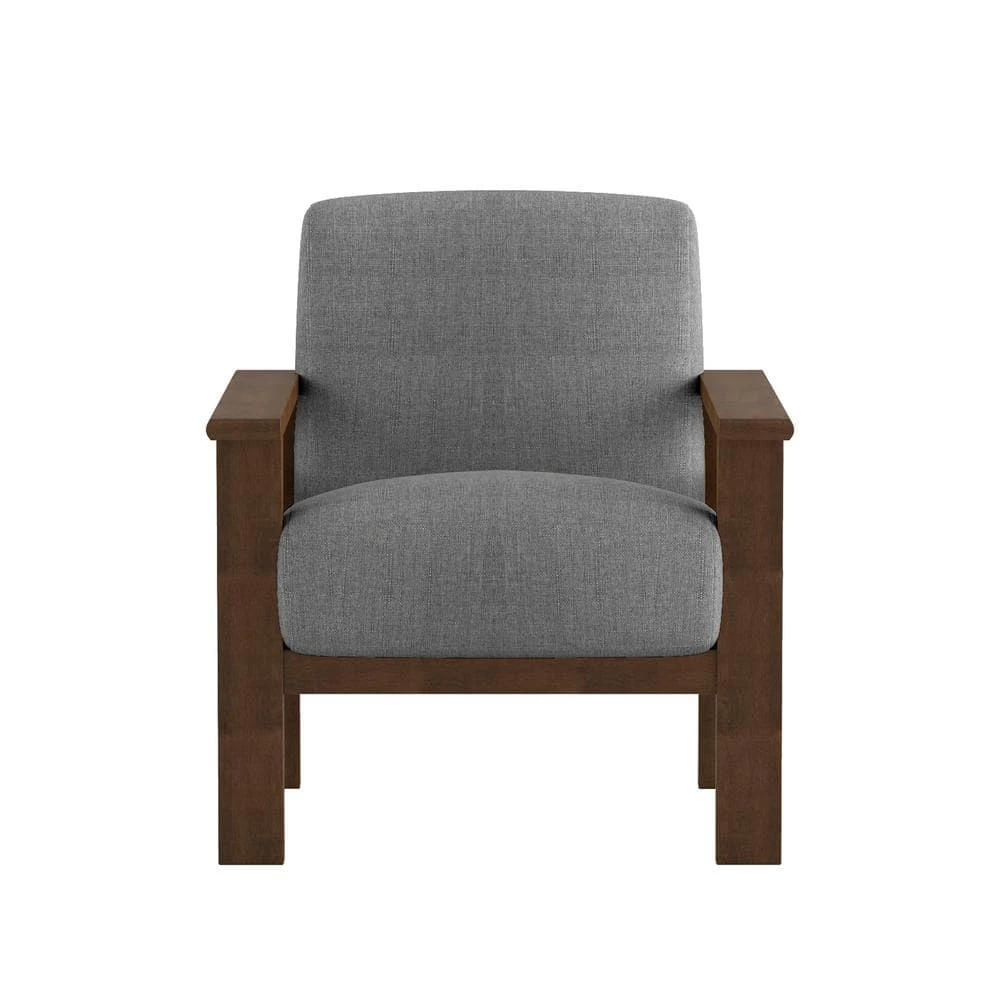 Amerllia Gray Fabric Upholstery Solid Wood Accent Chair by EVERGLADE HOME 1 Amerllia Gray Fabric Upholstery Solid Wood Accent Chair by EVERGLADE HOME