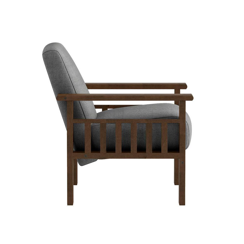 Amerllia Gray Fabric Upholstery Solid Wood Accent Chair by EVERGLADE HOME 2 Amerllia Gray Fabric Upholstery Solid Wood Accent Chair by EVERGLADE HOME - Image 2