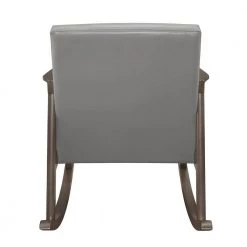 Odelle Gray Faux Leather Solid Wood Rocking Chair by EVERGLADE HOME -EVERGLADE HOME Shop gray everglade home accent chairs lx 1049gy 1 4f 1000