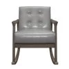 Odelle Gray Faux Leather Solid Wood Rocking Chair by EVERGLADE HOME