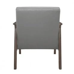 Kyrie Gray Faux Leather Solid Wood Accent Chair by EVERGLADE HOME -EVERGLADE HOME Shop gray everglade home accent chairs lx 1050gy 1 4f 1000