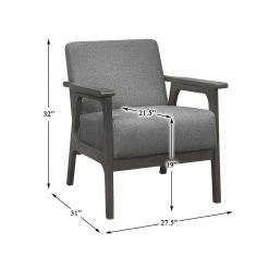 Ride Gray Textured Upholstery Solid Wood Antique Gray Finish Accent Chair by EVERGLADE HOME -EVERGLADE HOME Shop gray everglade home accent chairs lx 1103gy 1 1f 1000
