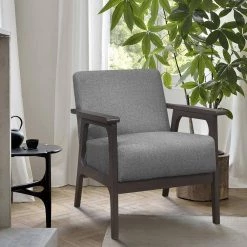 Ride Gray Textured Upholstery Solid Wood Antique Gray Finish Accent Chair by EVERGLADE HOME -EVERGLADE HOME Shop gray everglade home accent chairs lx 1103gy 1 31 1000