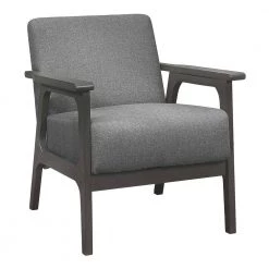 Ride Gray Textured Upholstery Solid Wood Antique Gray Finish Accent Chair by EVERGLADE HOME -EVERGLADE HOME Shop gray everglade home accent chairs lx 1103gy 1 4f 1000