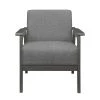 Ride Gray Textured Upholstery Solid Wood Antique Gray Finish Accent Chair by EVERGLADE HOME