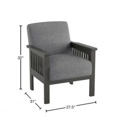 Copley Gray Textured Upholstery Solid Wood Frame Accent Chair by EVERGLADE HOME -EVERGLADE HOME Shop gray everglade home accent chairs lx 1104gy 1 40 1000