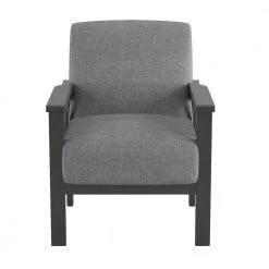 Copley Gray Textured Upholstery Solid Wood Frame Accent Chair by EVERGLADE HOME