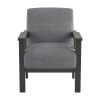 Savion Gray Textured Upholstery Solid Wood Frame Accent Arm Chair by EVERGLADE HOME