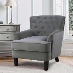 Madis Gray Velvet Tufted Back Accent Chair by EVERGLADE HOME 13 Madis Gray Velvet Tufted Back Accent Chair by EVERGLADE HOME -EVERGLADE HOME Shop gray everglade home accent chairs lx 1109gy 1 31 1000