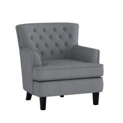 Madis Gray Velvet Tufted Back Accent Chair by EVERGLADE HOME 9 Madis Gray Velvet Tufted Back Accent Chair by EVERGLADE HOME -EVERGLADE HOME Shop gray everglade home accent chairs lx 1109gy 1 c3 1000