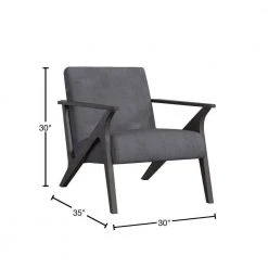 Jenson Gray Velvet Solid Wood Frame Accent Chair by EVERGLADE HOME -EVERGLADE HOME Shop gray everglade home accent chairs lx 1111gy 1 40 1000