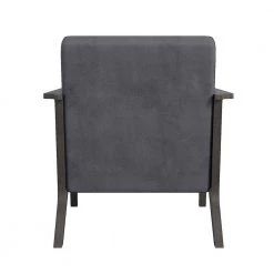 Jenson Gray Velvet Solid Wood Frame Accent Chair by EVERGLADE HOME -EVERGLADE HOME Shop gray everglade home accent chairs lx 1111gy 1 4f 1000