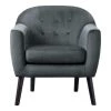 Waterlyn Gray Velvet Upholstery Tufted Back Accent Chair by EVERGLADE HOME