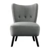 Shapel Gray Velvet Upholstery Tufted Back Accent Chair by EVERGLADE HOME