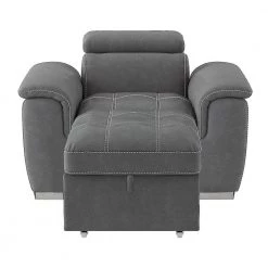 Warrick Gray Microfiber Accent Chair with Pull-out Ottoman by EVERGLADE HOME -EVERGLADE HOME Shop gray everglade home accent chairs lx 8228gy 1 4f 1000