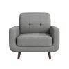 Adelia Gray Textured Upholstery Tufted Back Accent Chair by EVERGLADE HOME