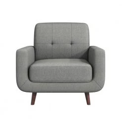 Adelia Gray Textured Upholstery Tufted Back Accent Chair by EVERGLADE HOME