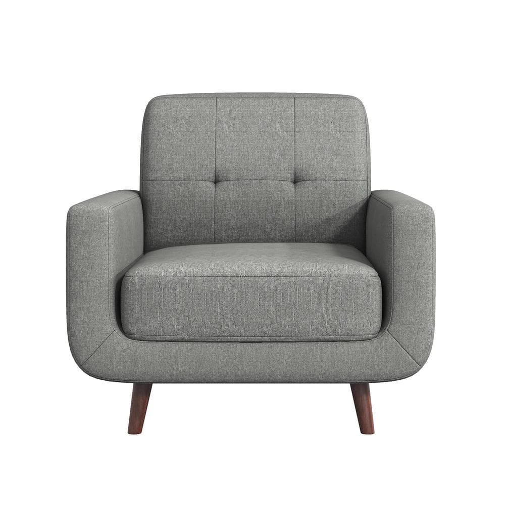 Adelia Gray Textured Upholstery Tufted Back Accent Chair by EVERGLADE HOME 1 Adelia Gray Textured Upholstery Tufted Back Accent Chair by EVERGLADE HOME