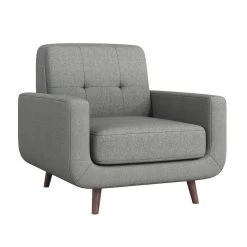Adelia Gray Textured Upholstery Tufted Back Accent Chair by EVERGLADE HOME 9 Adelia Gray Textured Upholstery Tufted Back Accent Chair by EVERGLADE HOME -EVERGLADE HOME Shop gray everglade home accent chairs lx 9433gy 1 c3 1000