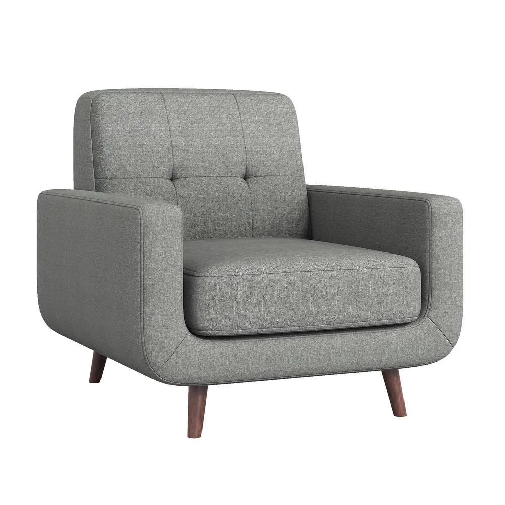 Adelia Gray Textured Upholstery Tufted Back Accent Chair by EVERGLADE HOME 3 Adelia Gray Textured Upholstery Tufted Back Accent Chair by EVERGLADE HOME - Image 3