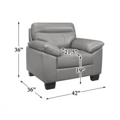 Metz Gray Leather Accent Chair by EVERGLADE HOME 12 Metz Gray Leather Accent Chair by EVERGLADE HOME -EVERGLADE HOME Shop gray everglade home accent chairs lx 9537gry 1 1f 1000