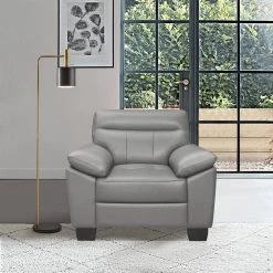 Metz Gray Leather Accent Chair by EVERGLADE HOME 13 Metz Gray Leather Accent Chair by EVERGLADE HOME -EVERGLADE HOME Shop gray everglade home accent chairs lx 9537gry 1 31 1000
