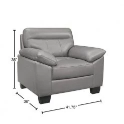 Metz Gray Leather Accent Chair by EVERGLADE HOME 9 Metz Gray Leather Accent Chair by EVERGLADE HOME -EVERGLADE HOME Shop gray everglade home accent chairs lx 9537gry 1 40 1000