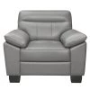 Metz Gray Leather Accent Chair by EVERGLADE HOME