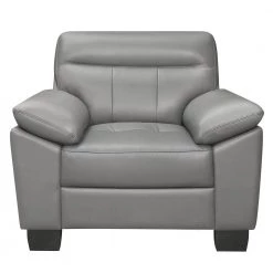 Metz Gray Leather Accent Chair by EVERGLADE HOME