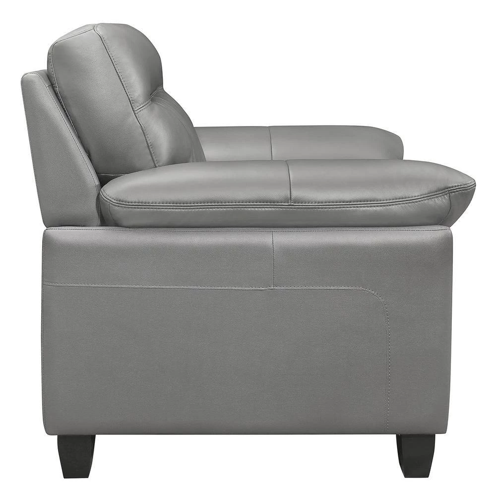 Metz Gray Leather Accent Chair by EVERGLADE HOME 2 Metz Gray Leather Accent Chair by EVERGLADE HOME - Image 2