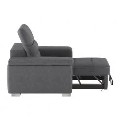 Wystan Gray Textured Microfiber Accent Chair with Pull-out Ottoman by EVERGLADE HOME 16 Wystan Gray Textured Microfiber Accent Chair with Pull-out Ottoman by EVERGLADE HOME -EVERGLADE HOME Shop gray everglade home accent chairs lx 9808sgy 1 44 1000