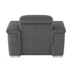 Wystan Gray Textured Microfiber Accent Chair with Pull-out Ottoman by EVERGLADE HOME 14 Wystan Gray Textured Microfiber Accent Chair with Pull-out Ottoman by EVERGLADE HOME -EVERGLADE HOME Shop gray everglade home accent chairs lx 9808sgy 1 4f 1000