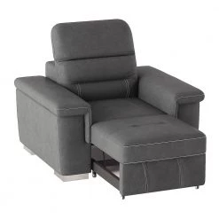 Wystan Gray Textured Microfiber Accent Chair with Pull-out Ottoman by EVERGLADE HOME 17 Wystan Gray Textured Microfiber Accent Chair with Pull-out Ottoman by EVERGLADE HOME -EVERGLADE HOME Shop gray everglade home accent chairs lx 9808sgy 1 fa 1000