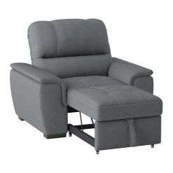 Maja Gray Textured Microfiber Accent Chair with Pull-out Ottoman by EVERGLADE HOME 12 Maja Gray Textured Microfiber Accent Chair with Pull-out Ottoman by EVERGLADE HOME -EVERGLADE HOME Shop gray everglade home accent chairs lx 9858gy 1 1f 1000