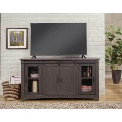 Sierra Gray Metal TV Stand Fits TVs Up to 70 in. with Adjustable Shelves by Martin Svensson Home -EVERGLADE HOME Shop gray martin svensson home tv stands 90909 1f 1000