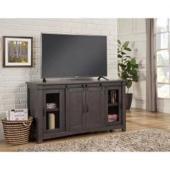 Sierra Gray Metal TV Stand Fits TVs Up to 70 in. with Adjustable Shelves by Martin Svensson Home -EVERGLADE HOME Shop gray martin svensson home tv stands 90909 31 1000