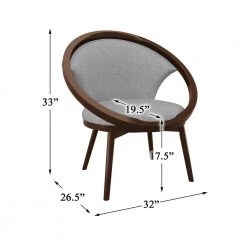 Clair Gray Mid-Century Fabric Upholstery Solid Wood Frame Accent Chair by EVERGLADE HOME -EVERGLADE HOME Shop gray with textured everglade home accent chairs lx 1033f4s 44 1000