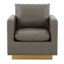 Nervo Modern Gold Frame Grey Leather Upholstered Accent Arm Chair With Removable cushions by Leisuremod 10 Nervo Modern Gold Frame Grey Leather Upholstered Accent Arm Chair With Removable cushions by Leisuremod -EVERGLADE HOME Shop grey leisuremod accent chairs ns32gr l c3 1000