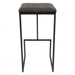 Quincy 29 in. Quilted Stitched Leather Black Metal Bar Stool with Footrest Set of 2 in Grey by Leisuremod 14 Quincy 29 in. Quilted Stitched Leather Black Metal Bar Stool with Footrest Set of 2 in Grey by Leisuremod -EVERGLADE HOME Shop grey leisuremod bar stools qs29gr2 44 1000