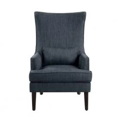 Indigo Wingback Chair Rheit Textured Upholstery Accent by EVERGLADE HOME