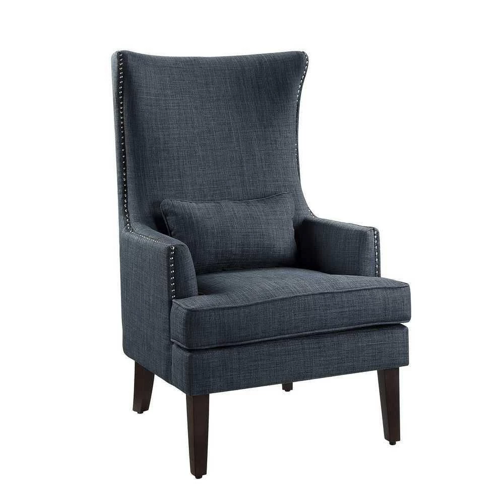 Indigo Wingback Chair Rheit Textured Upholstery Accent by EVERGLADE HOME 3 Indigo Wingback Chair Rheit Textured Upholstery Accent by EVERGLADE HOME - Image 3