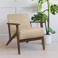 Malibu Light Brown Velvet Upholstered Solid Wood Walnut Finish Accent Chair by EVERGLADE HOME -EVERGLADE HOME Shop light brown everglade home accent chairs lx 1031br 1 31 1000