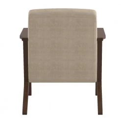 Malibu Light Brown Velvet Upholstered Solid Wood Walnut Finish Accent Chair by EVERGLADE HOME -EVERGLADE HOME Shop light brown everglade home accent chairs lx 1031br 1 4f 1000