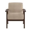 Malibu Light Brown Velvet Upholstered Solid Wood Walnut Finish Accent Chair by EVERGLADE HOME
