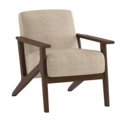 Malibu Light Brown Velvet Upholstered Solid Wood Walnut Finish Accent Chair by EVERGLADE HOME -EVERGLADE HOME Shop light brown everglade home accent chairs lx 1031br 1 c3 1000